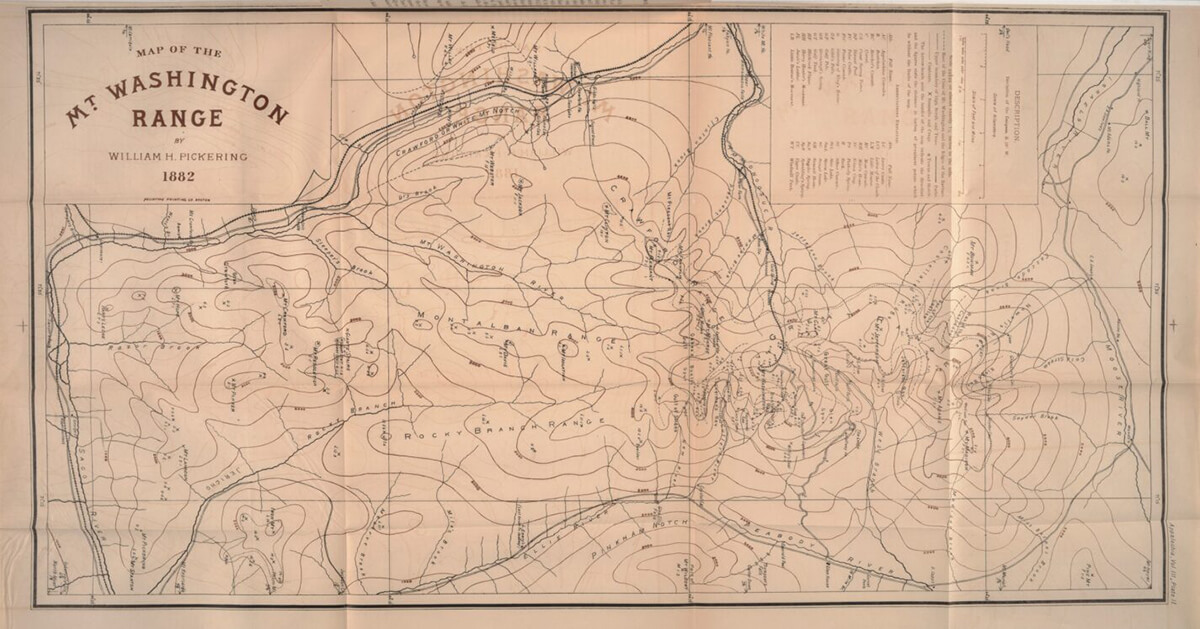 Pickering Map Of The Mount Washington Range 1882 1425x747