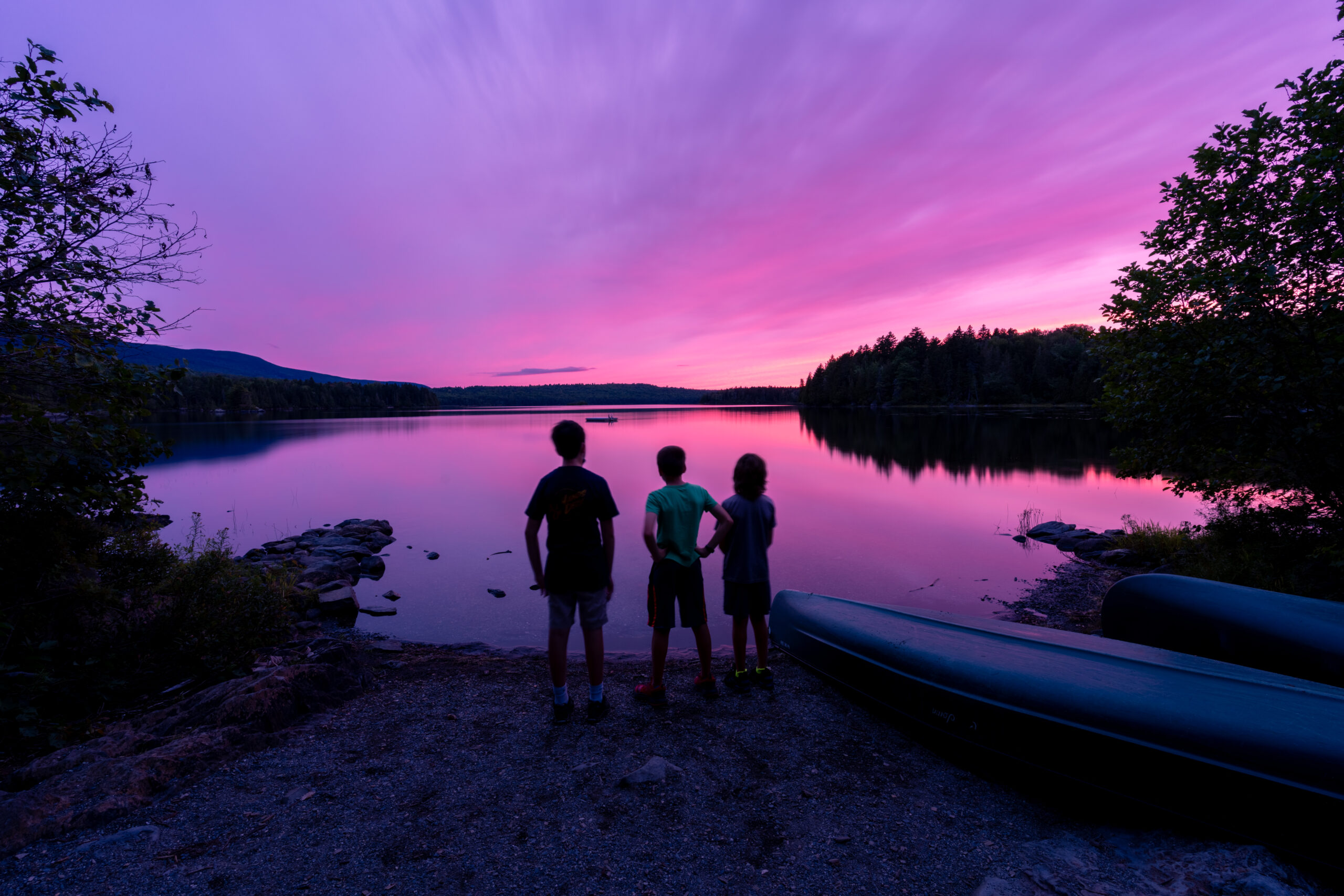 sunset view at Gorman Chairback Lodge and Cabins, Maine