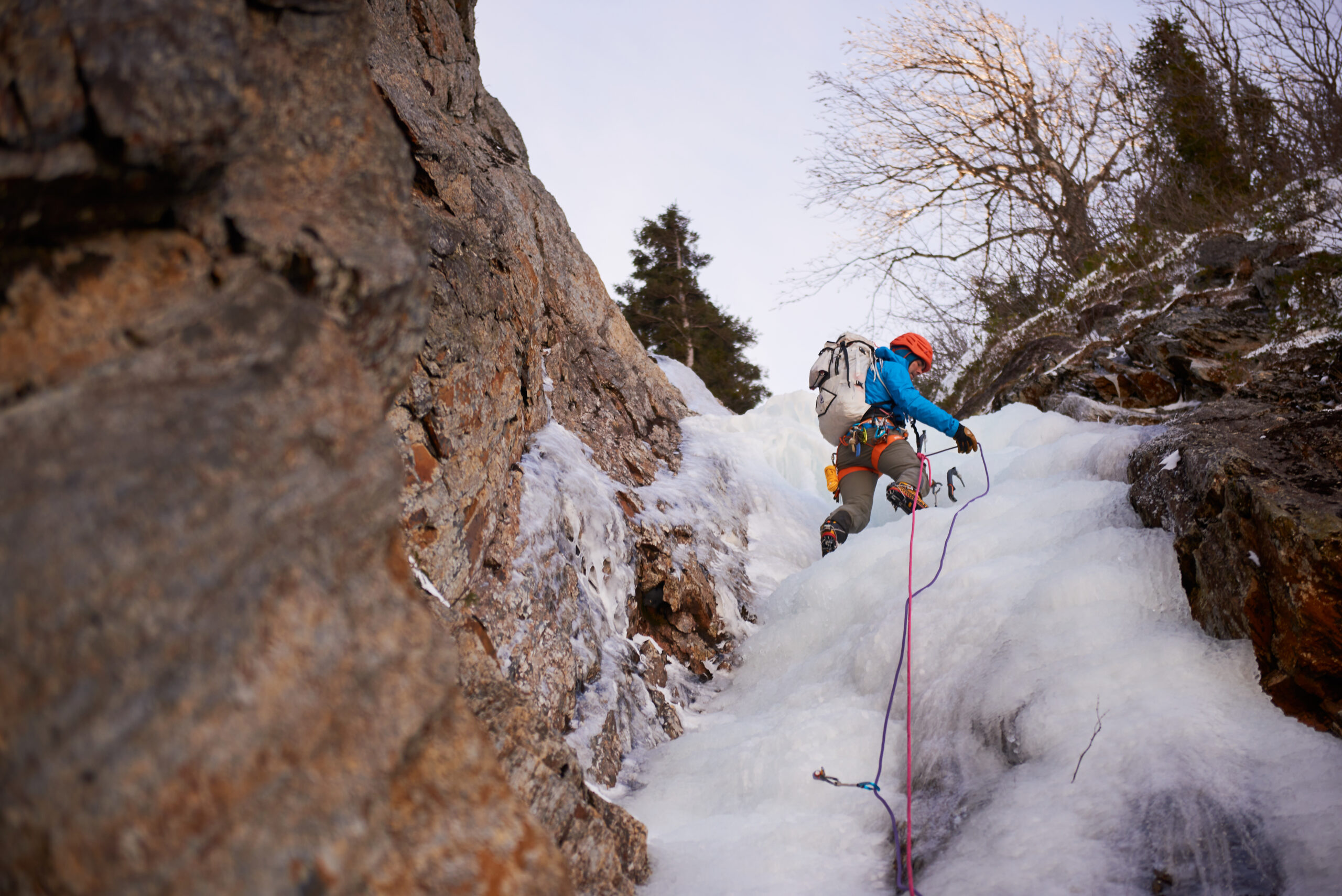 ice climbing in Dixville Notch, NH